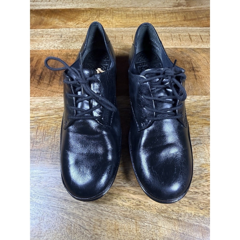 Easy Spirit Black Leather Oxford Lace Up Comfort Shoes Womens Sz‎ 8.5 Est EUC